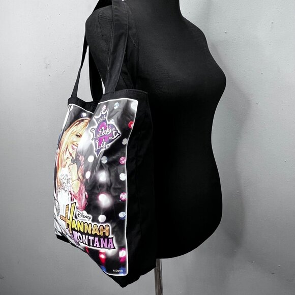 Vintage Y2K Hannah Montana Tote Bag Club Libby Lu Disney Black Miley Cyrus - Picture 3 of 9